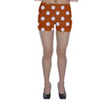 Polka Dots - White on Burnt Orange Skinny Shorts