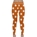 Polka Dots - White on Burnt Orange Yoga Leggings