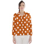 Polka Dots - White on Burnt Orange Wind Breaker (Women)