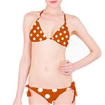 Polka Dots - White on Burnt Orange Bikini Set