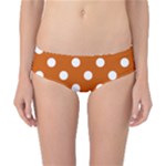 Polka Dots - White on Burnt Orange Classic Bikini Bottoms