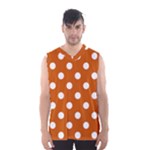 Polka Dots - White on Burnt Orange Men s Basketball Tank Top