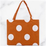 Polka Dots - White on Burnt Orange Mini Tote Bag