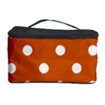Polka Dots - White on Burnt Orange Cosmetic Storage Case
