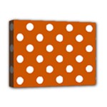 Polka Dots - White on Burnt Orange Deluxe Canvas 16  x 12  (Stretched)