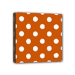 Polka Dots - White on Burnt Orange Mini Canvas 4  x 4  (Stretched)