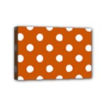 Polka Dots - White on Burnt Orange Mini Canvas 6  x 4  (Stretched)