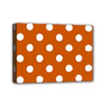 Polka Dots - White on Burnt Orange Mini Canvas 7  x 5  (Stretched)