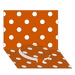 Polka Dots - White on Burnt Orange Circle Bottom 3D Greeting Card (7x5)