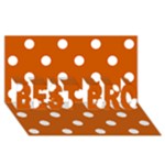 Polka Dots - White on Burnt Orange BEST BRO 3D Greeting Card (8x4)