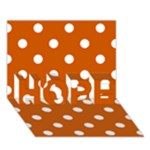 Polka Dots - White on Burnt Orange HOPE 3D Greeting Card (7x5)