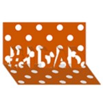 Polka Dots - White on Burnt Orange #1 DAD 3D Greeting Card (8x4)