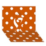 Polka Dots - White on Burnt Orange Ribbon 3D Greeting Card (7x5)