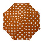 Polka Dots - White on Burnt Orange Golf Umbrella