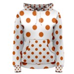 Polka Dots - Burnt Orange on White Women s Pullover Hoodie