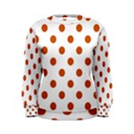 Polka Dots - Burnt Orange on White Women s Sweatshirt