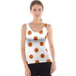 Polka Dots - Burnt Orange on White Tank Top