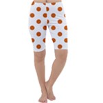 Polka Dots - Burnt Orange on White Cropped Leggings