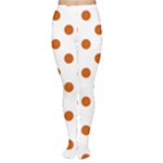 Polka Dots - Burnt Orange on White Women s Tights