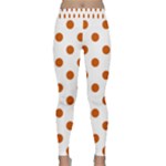 Polka Dots - Burnt Orange on White Yoga Leggings