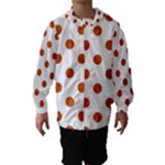 Polka Dots - Burnt Orange on White Hooded Wind Breaker (Kids)