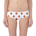 Polka Dots - Burnt Orange on White Classic Bikini Bottoms
