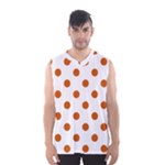 Polka Dots - Burnt Orange on White Men s Basketball Tank Top