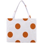 Polka Dots - Burnt Orange on White Mini Tote Bag