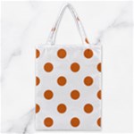 Polka Dots - Burnt Orange on White Classic Tote Bag