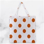 Polka Dots - Burnt Orange on White Grocery Tote Bag