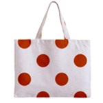 Polka Dots - Burnt Orange on White Zipper Mini Tote Bag