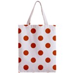Polka Dots - Burnt Orange on White Zipper Classic Tote Bag