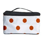 Polka Dots - Burnt Orange on White Cosmetic Storage Case