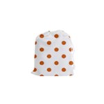 Polka Dots - Burnt Orange on White Drawstring Pouch (XS)