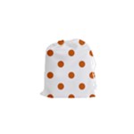 Polka Dots - Burnt Orange on White Drawstring Pouch (XS)