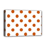 Polka Dots - Burnt Orange on White Deluxe Canvas 18  x 12  (Stretched)