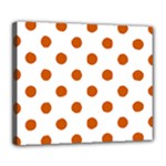 Polka Dots - Burnt Orange on White Deluxe Canvas 24  x 20  (Stretched)