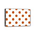 Polka Dots - Burnt Orange on White Mini Canvas 6  x 4  (Stretched)