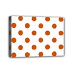 Polka Dots - Burnt Orange on White Mini Canvas 7  x 5  (Stretched)