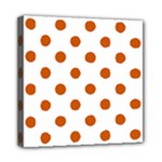 Polka Dots - Burnt Orange on White Mini Canvas 8  x 8  (Stretched)