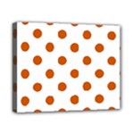 Polka Dots - Burnt Orange on White Canvas 10  x 8  (Stretched)