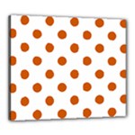 Polka Dots - Burnt Orange on White Canvas 24  x 20  (Stretched)