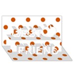 Polka Dots - Burnt Orange on White Best Friends 3D Greeting Card (8x4)