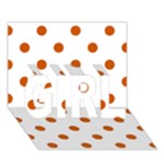Polka Dots - Burnt Orange on White GIRL 3D Greeting Card (7x5)