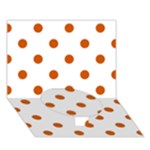 Polka Dots - Burnt Orange on White Circle Bottom 3D Greeting Card (7x5)