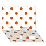 Polka Dots - Burnt Orange on White LOVE Bottom 3D Greeting Card (7x5)