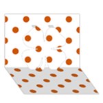 Polka Dots - Burnt Orange on White Clover 3D Greeting Card (7x5)
