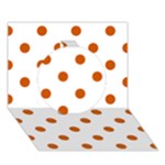 Polka Dots - Burnt Orange on White Circle 3D Greeting Card (7x5)