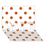 Polka Dots - Burnt Orange on White HOPE 3D Greeting Card (7x5)
