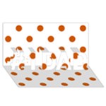 Polka Dots - Burnt Orange on White #1 DAD 3D Greeting Card (8x4)